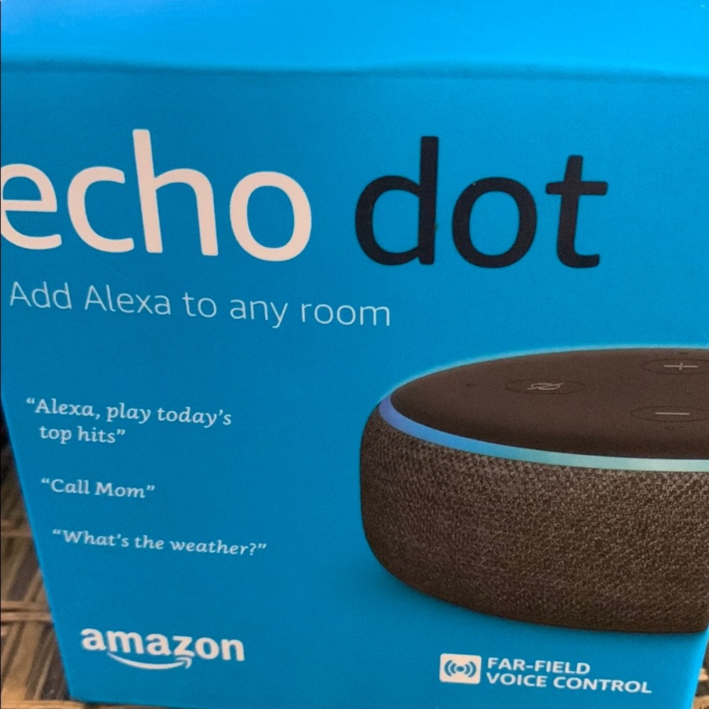 Amazon Echo Dot Voice Assistant in Black and Blue
